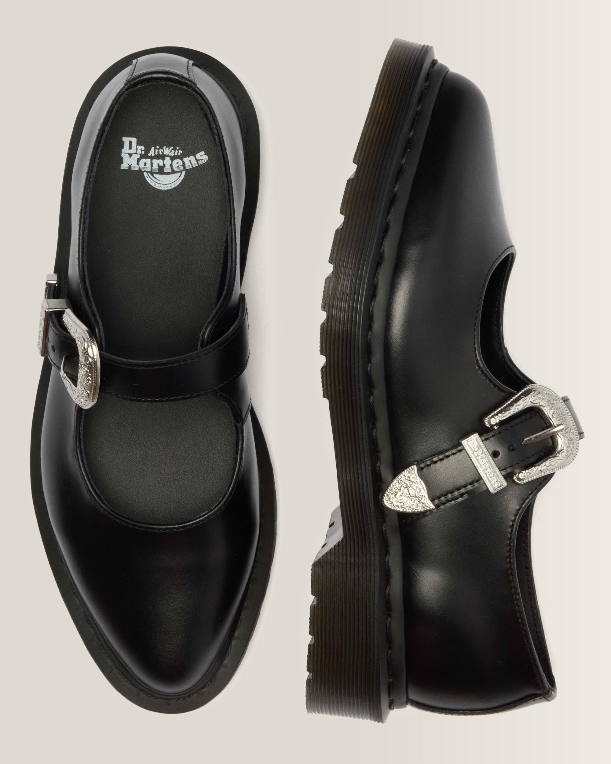 Elphie Mary Jane Buckle Atlas Leather Shoes