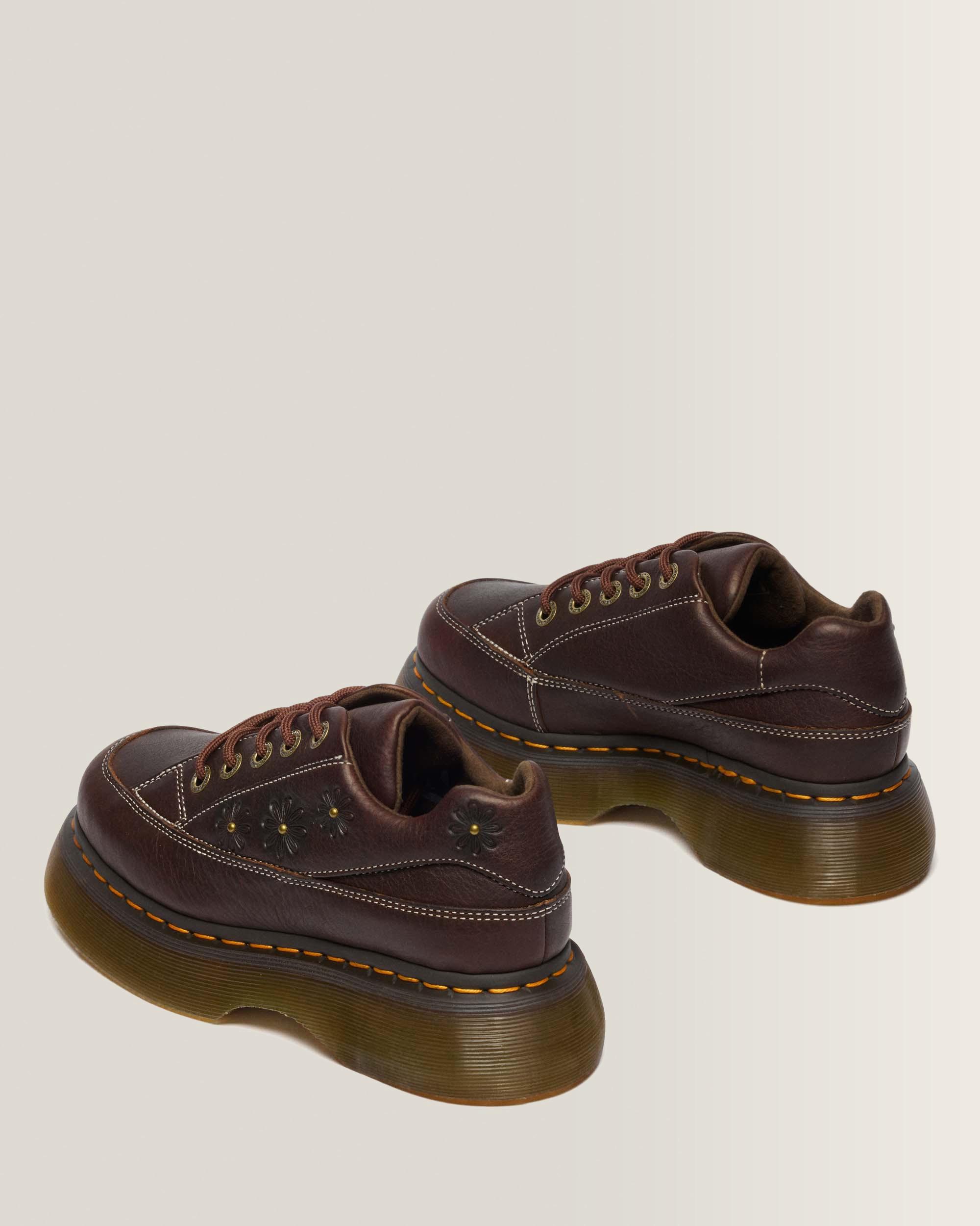 Buzz 5-Eye Flower Grizzly Leather Shoes