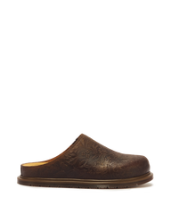 San Floral Emboss Crazy Horse Leather Mules